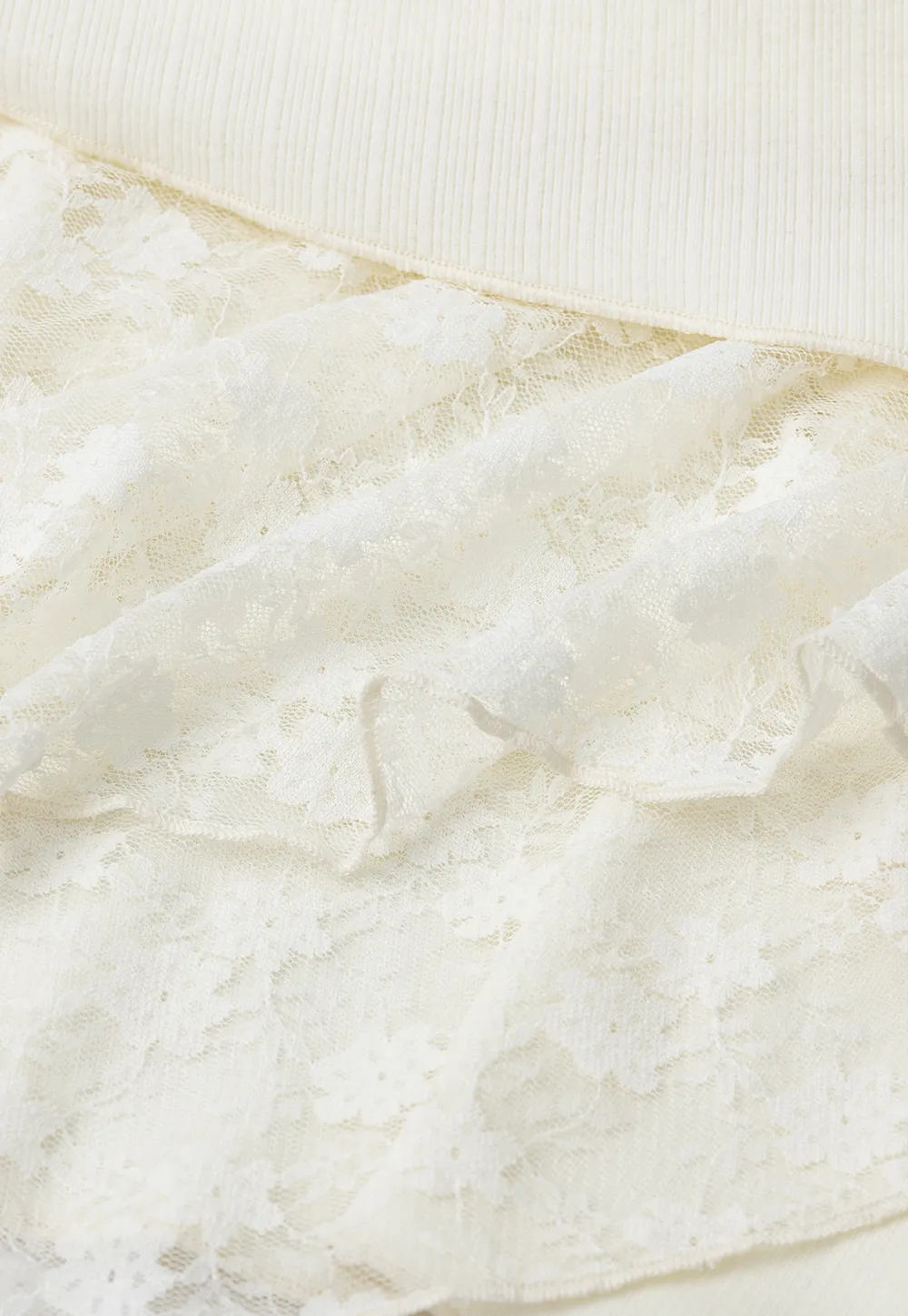 Asymmetrical Hem Lace Panel Knit Dress