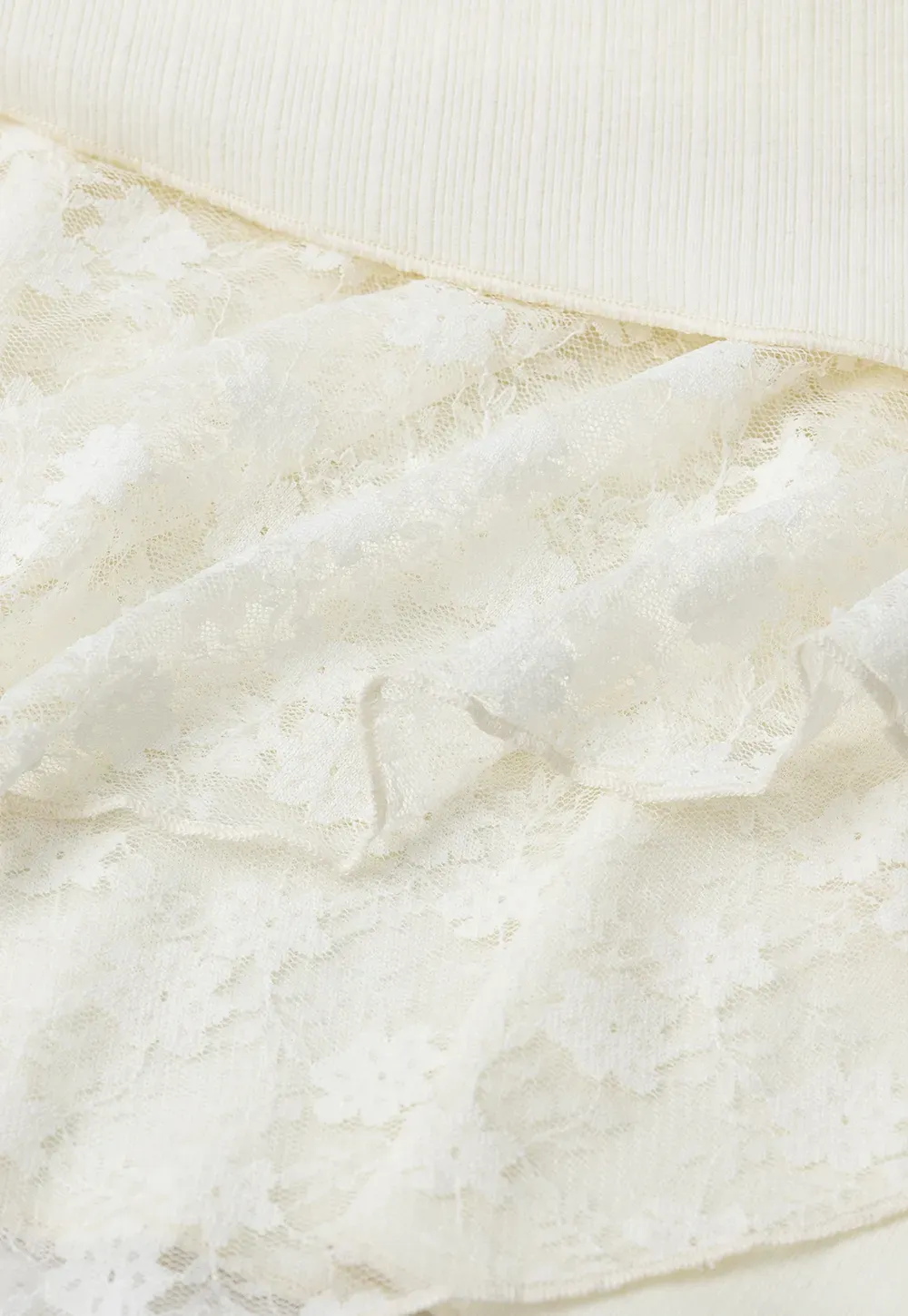 Asymmetrical Hem Lace Panel Knit Dress