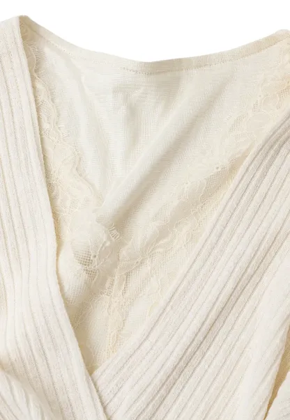 Ribbed Knit Wrap Top with Flowing Maxi Skirt Dress