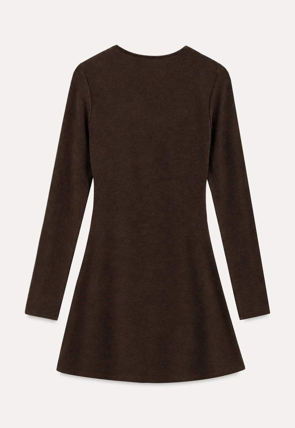Ruffled Collar Long Sleeve Knit Dress