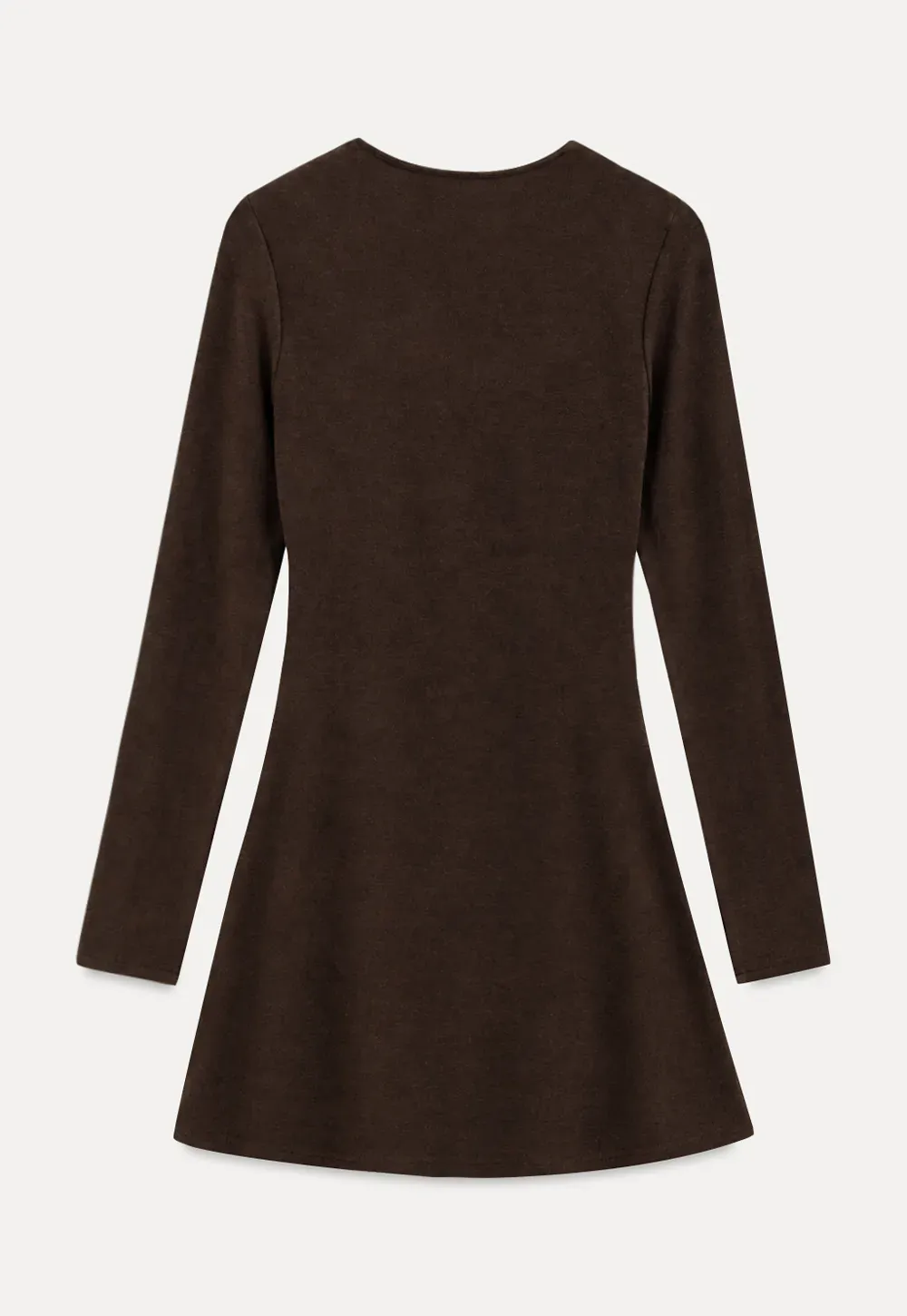 Ruffled Collar Long Sleeve Knit Dress