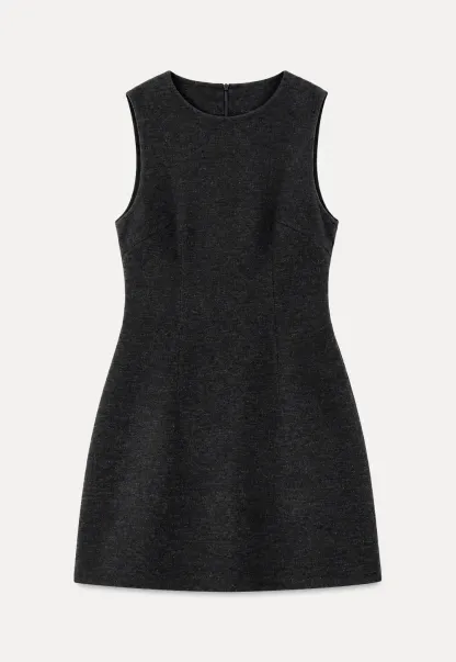 Ruffled Collar Bow Tie Sleeveless Dress with Long Sleeve Blouse
