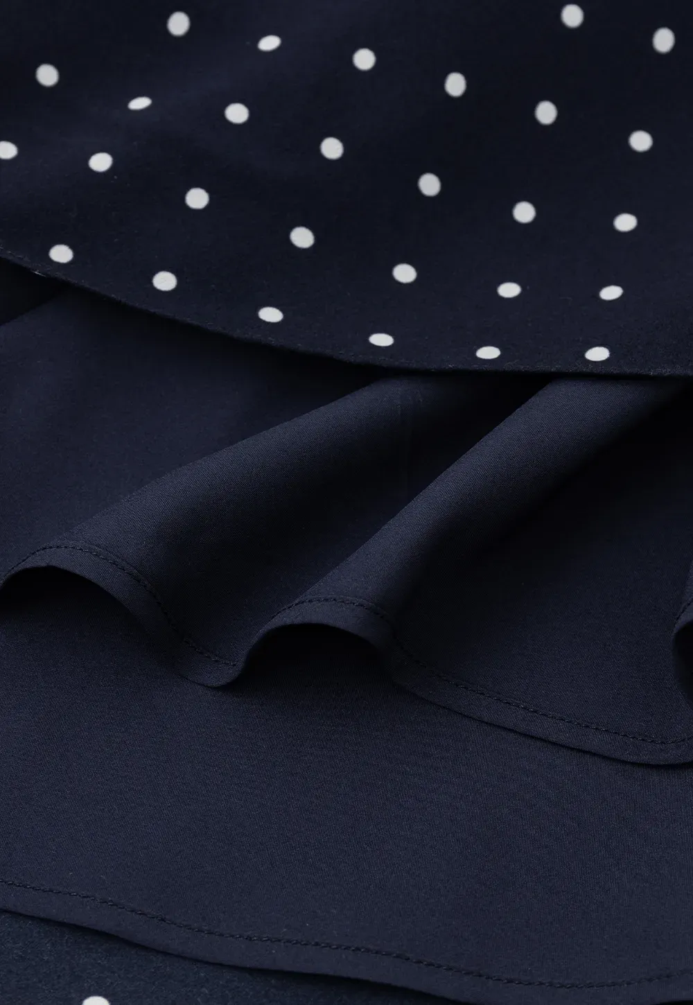 Polka Dot Print Slip Dress with Adjustable Front Tie