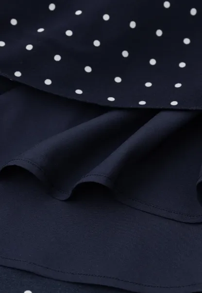 Polka Dot Print Slip Dress with Adjustable Front Tie
