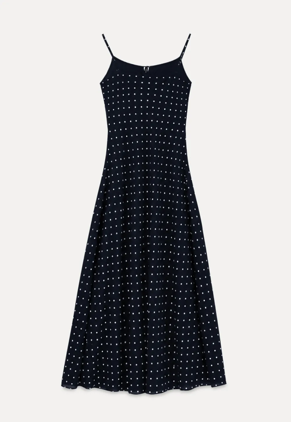 Polka Dot Print Slip Dress with Adjustable Front Tie