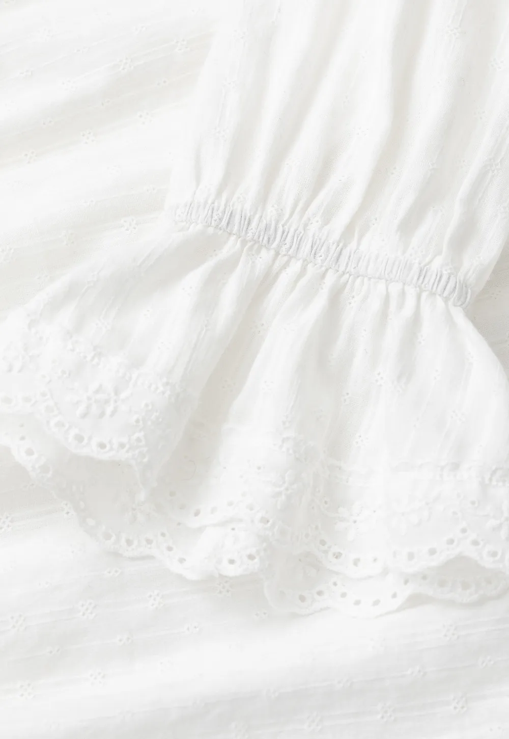 Lace Trim Bell Sleeve Drawstring Neck Dress