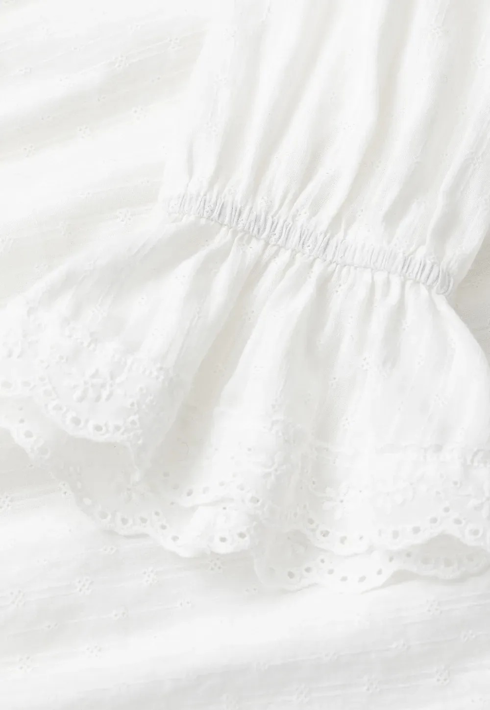 Lace Trim Bell Sleeve Drawstring Neck Dress