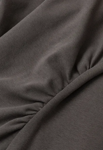 Contrast Collar Long Sleeve Polo Dress
