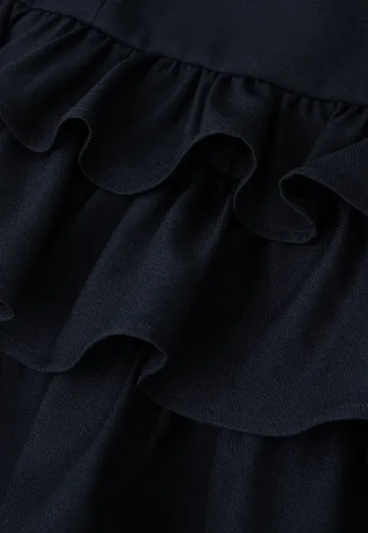 Peter Pan Collar Tiered Ruffle Sleeveless Dress