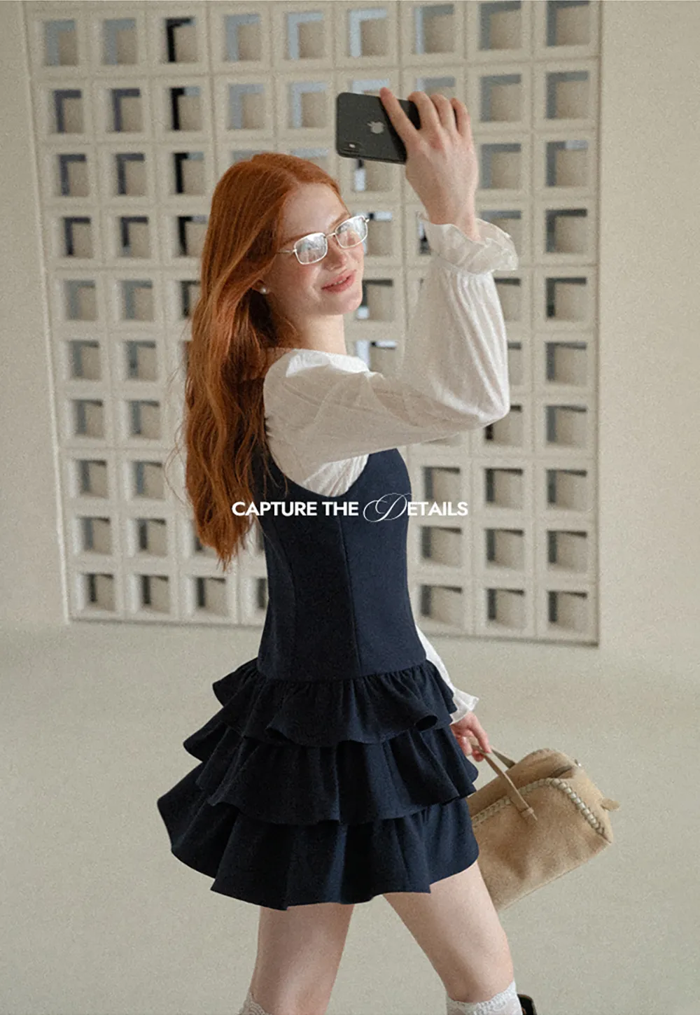 Peter Pan Collar Tiered Ruffle Sleeveless Dress
