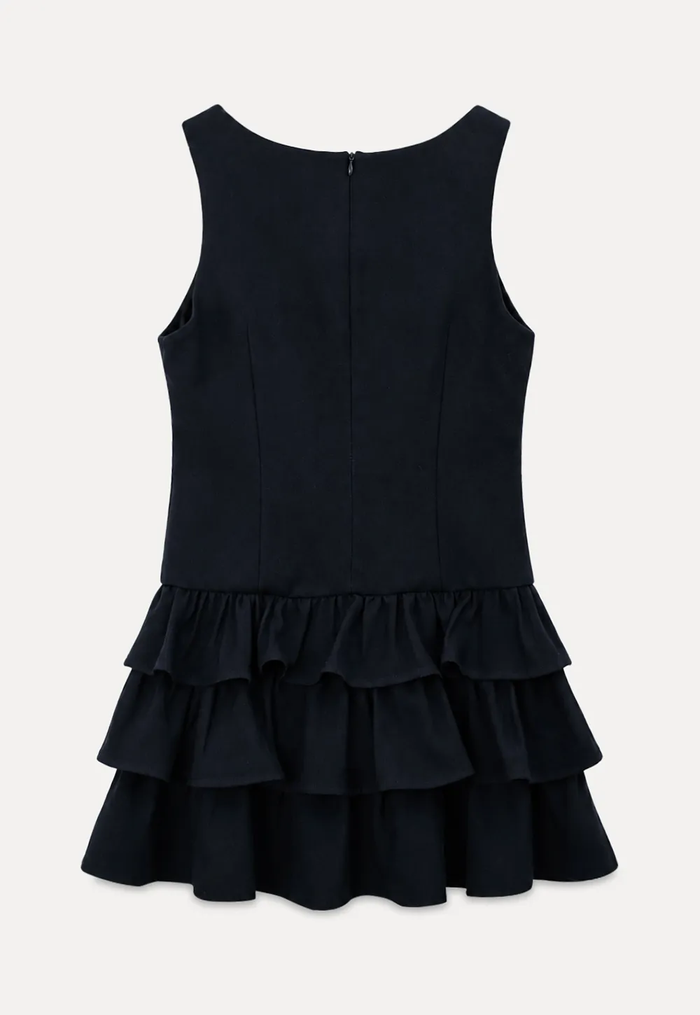 Peter Pan Collar Tiered Ruffle Sleeveless Dress