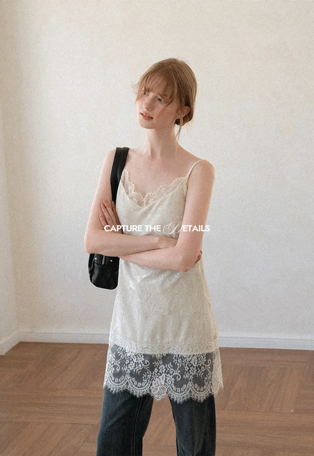 Lace Trim V Neck Slip Dress