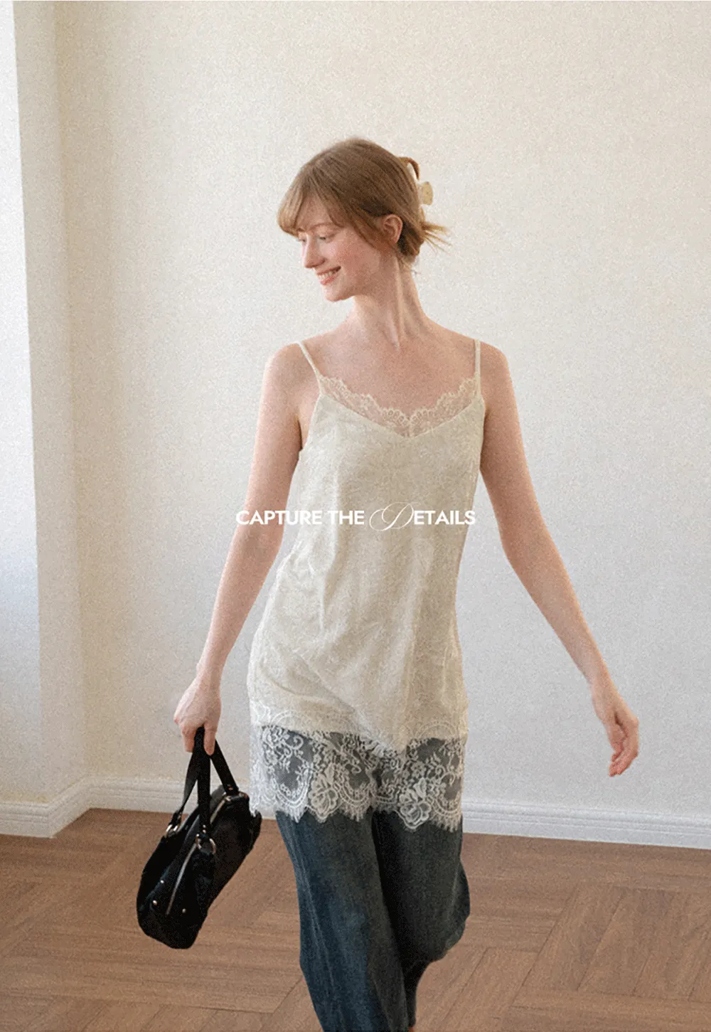 Lace Trim V Neck Slip Dress