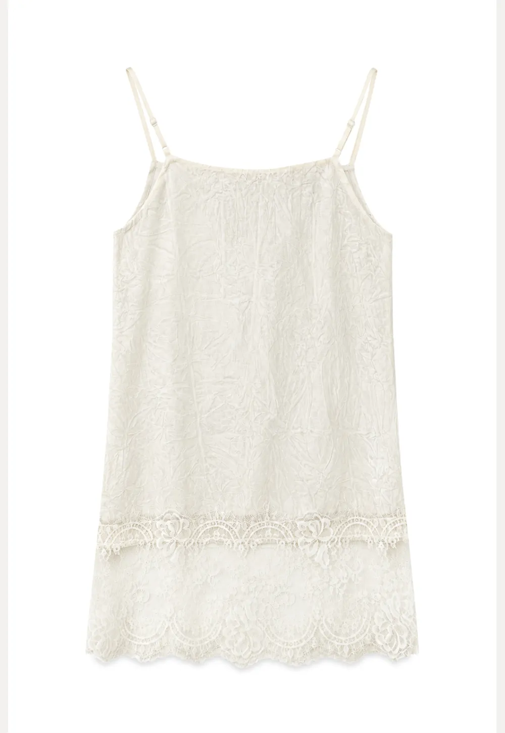 Lace Trim V Neck Slip Dress