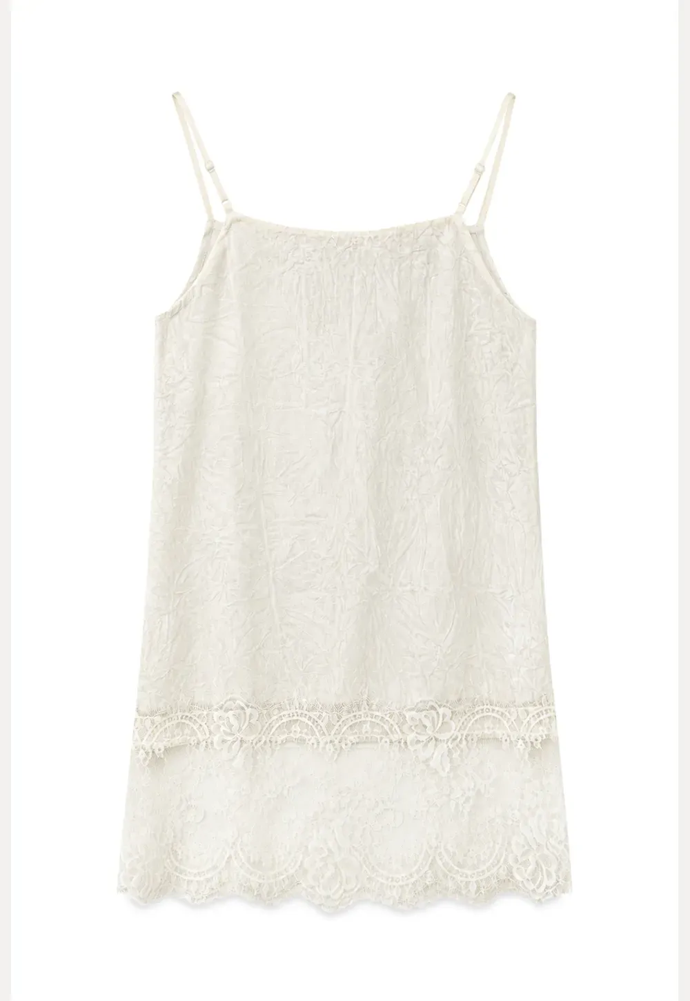 Lace Trim V Neck Slip Dress