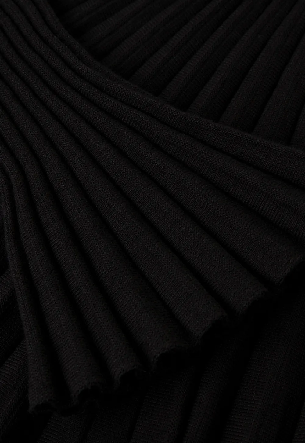Ribbed Knit Pleated Skirt Dress with Flared Sleeves