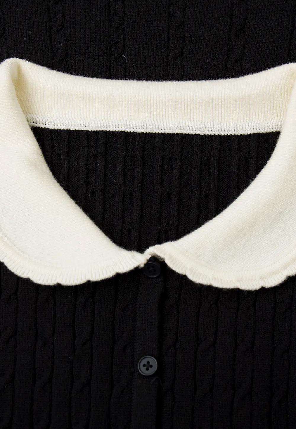 Cable Knit Dress with Peter Pan Collar