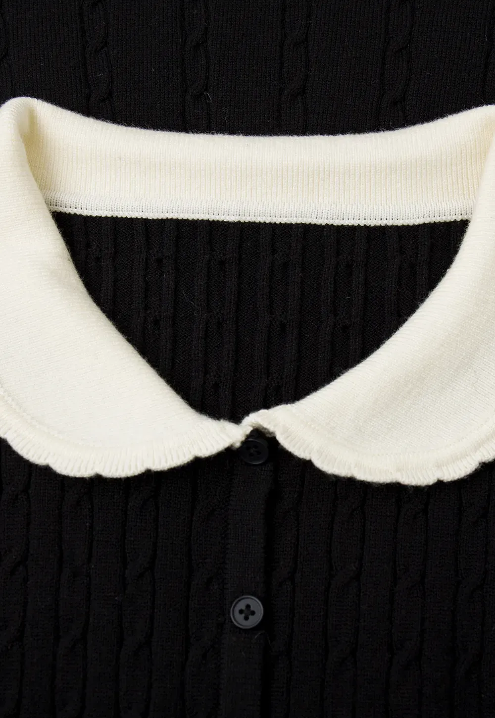 Cable Knit Dress with Peter Pan Collar