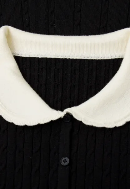 Cable Knit Dress with Peter Pan Collar