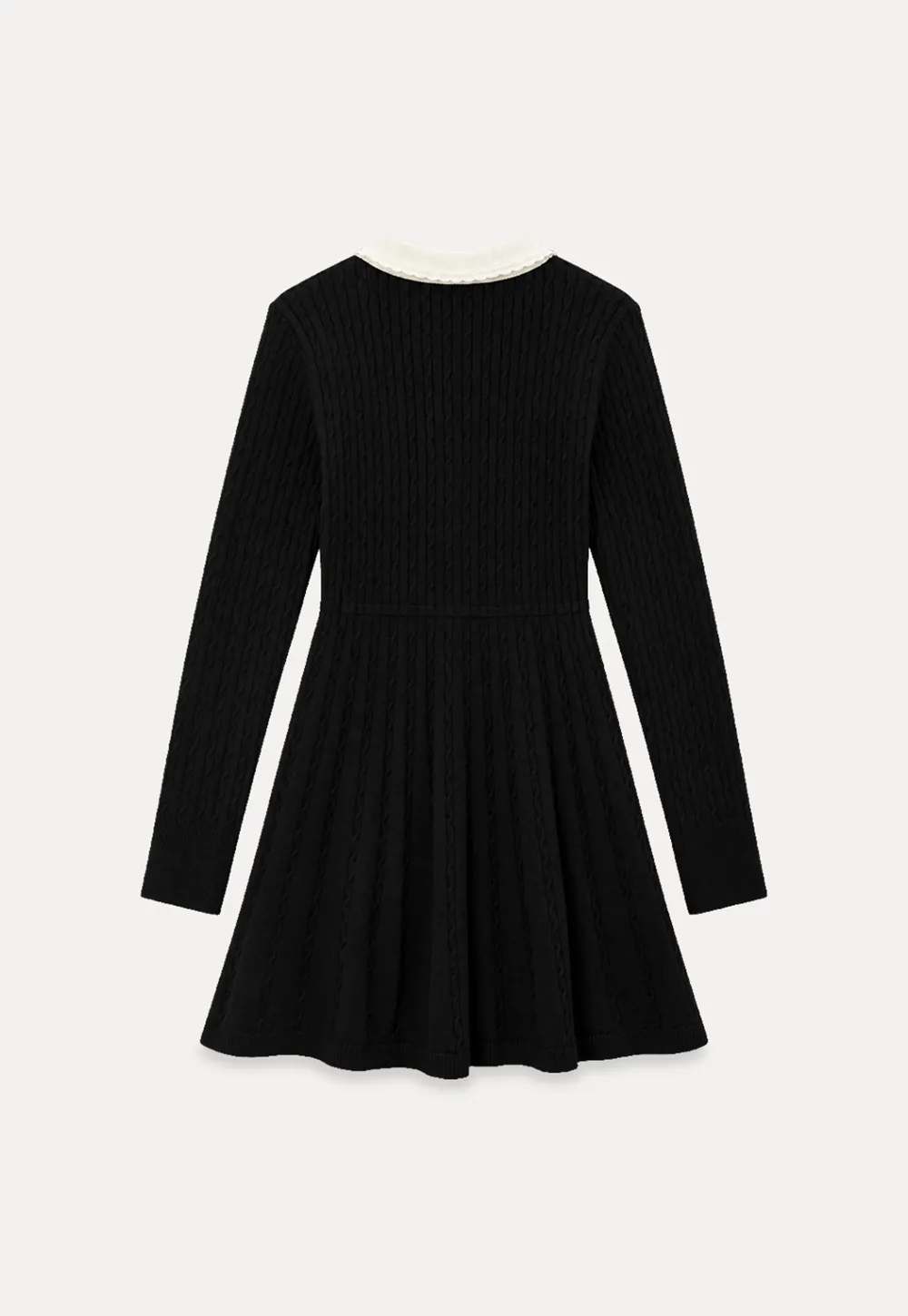 Cable Knit Dress with Peter Pan Collar