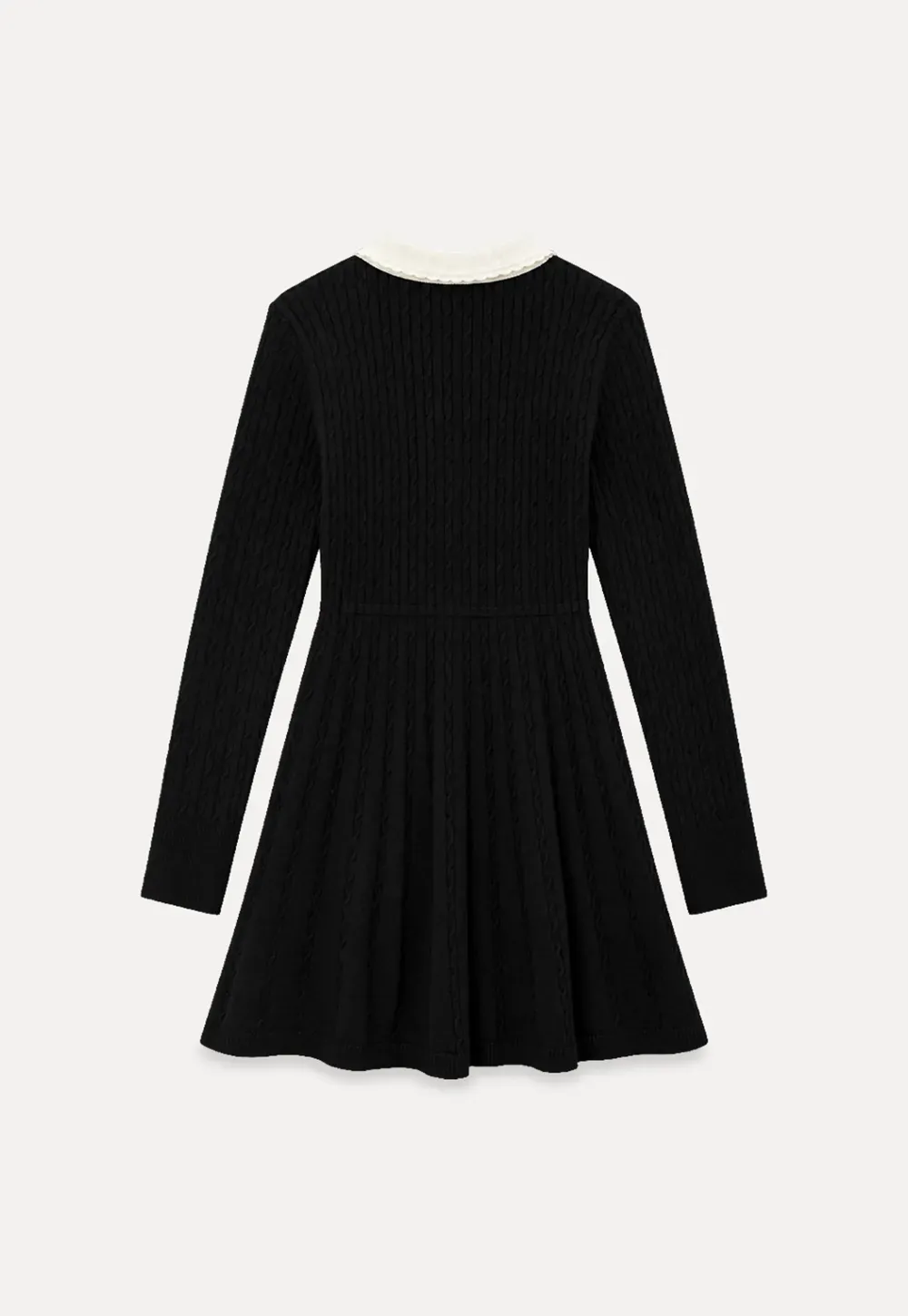 Cable Knit Dress with Peter Pan Collar