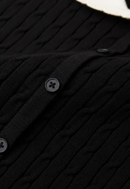 Cable Knit Dress with Peter Pan Collar