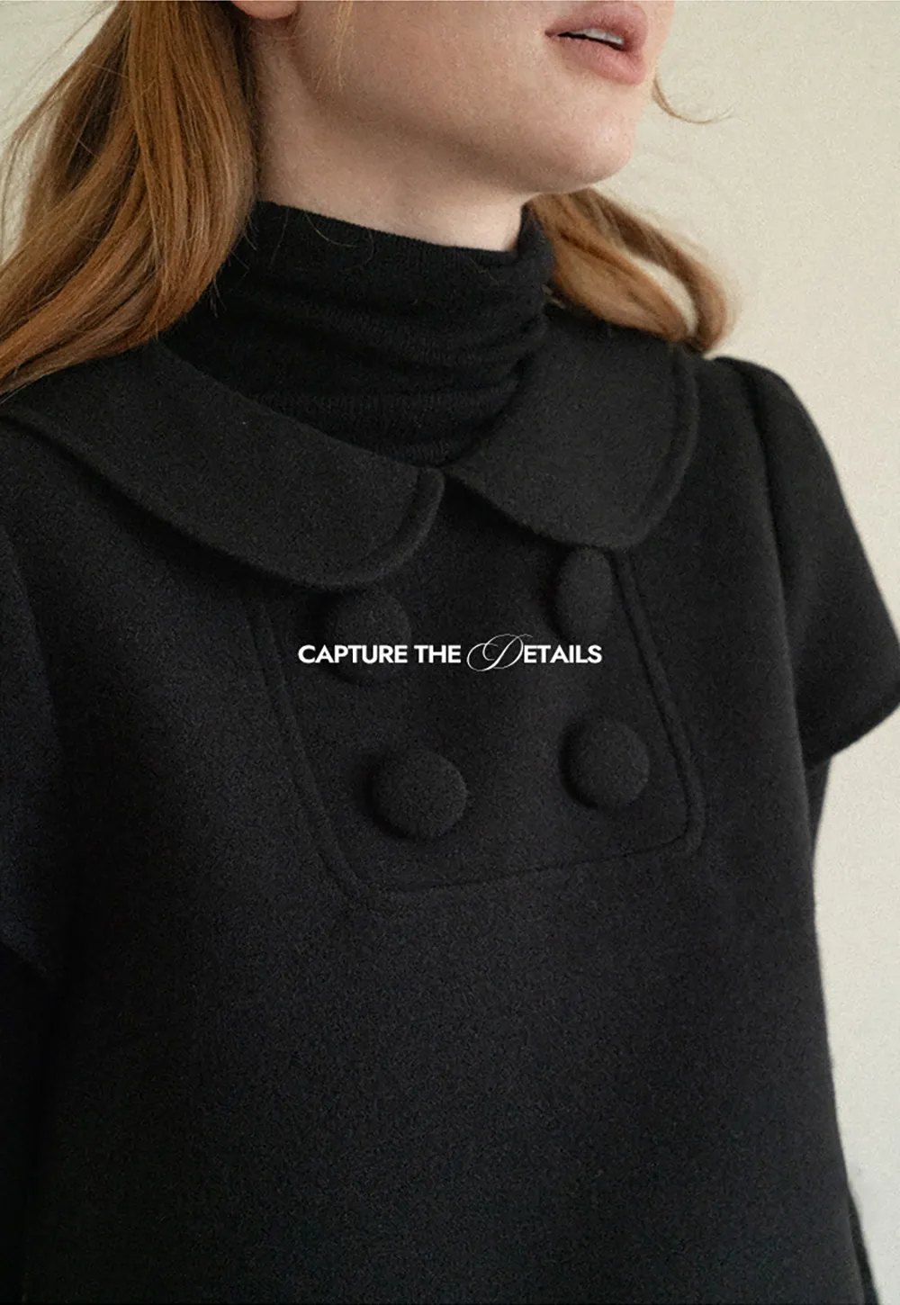 Peter Pan Collar Double Breasted Knit Dress