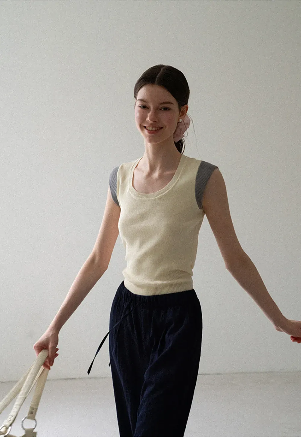 Wide Leg Elastic Waist Casual Pants