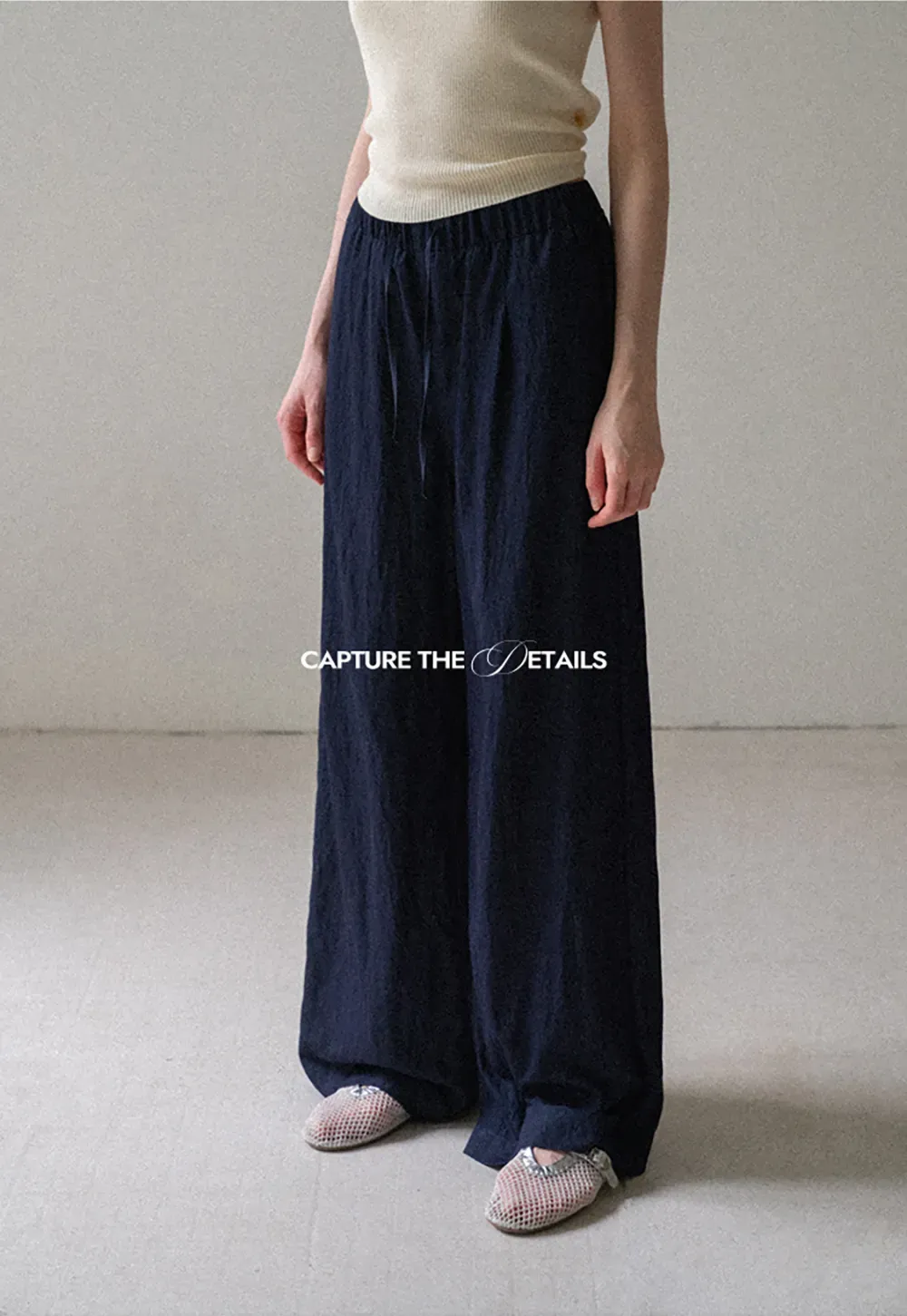 Wide Leg Elastic Waist Casual Pants