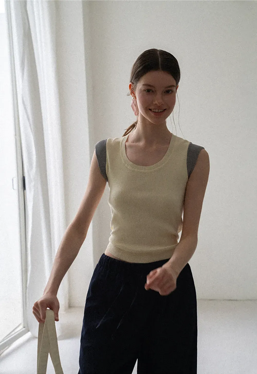 Wide Leg Elastic Waist Casual Pants