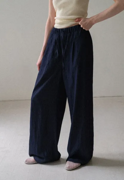 Wide Leg Elastic Waist Casual Pants
