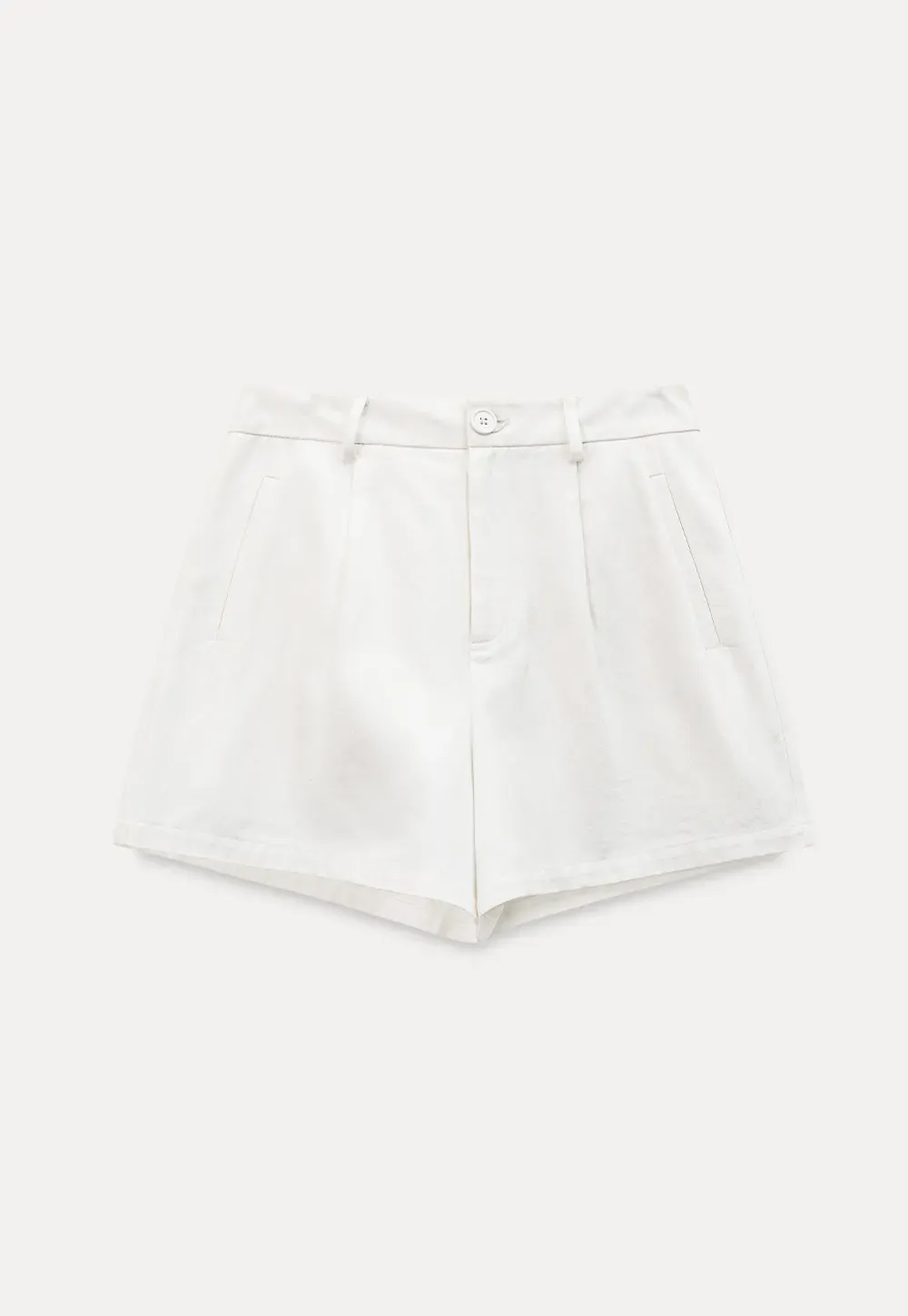 High waist pleated casual shorts with belt loop