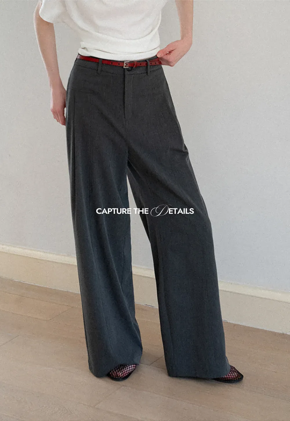 High Waist Wide Leg Pleated Casual Pants