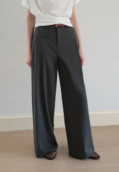 High Waist Wide Leg Pleated Casual Pants