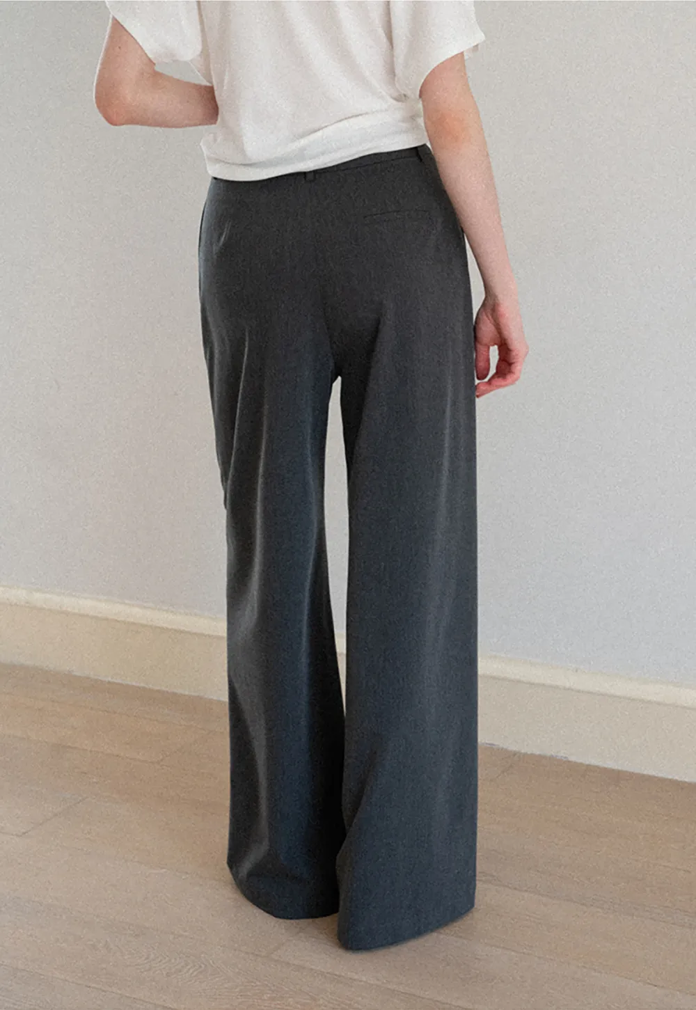 High Waist Wide Leg Pleated Casual Pants