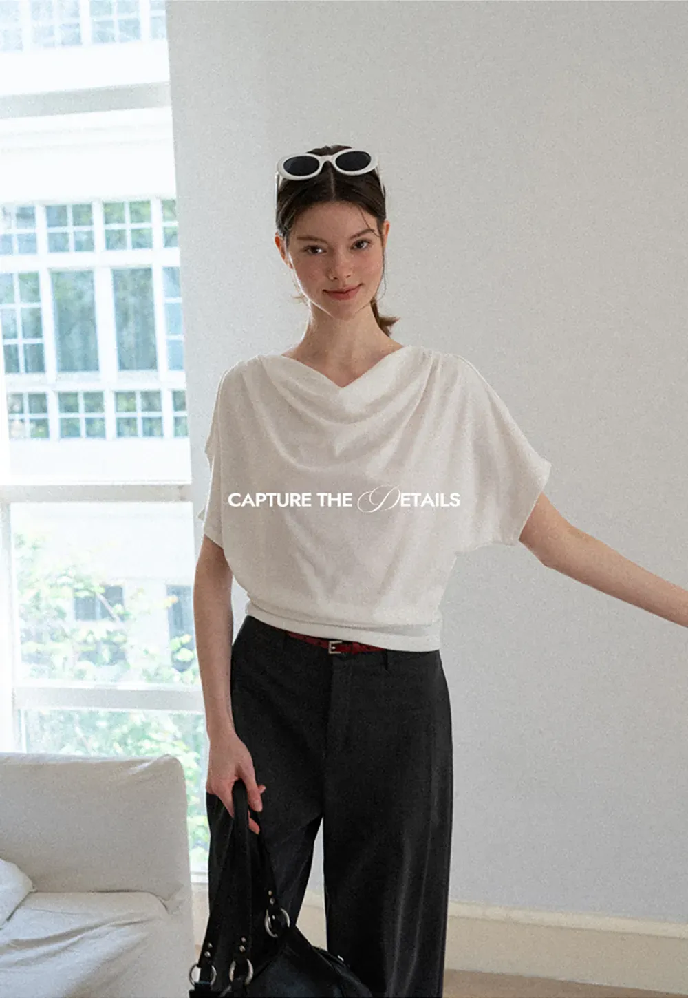 High Waist Wide Leg Pleated Casual Pants