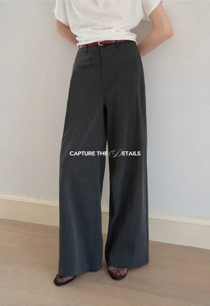 High Waist Wide Leg Pleated Casual Pants