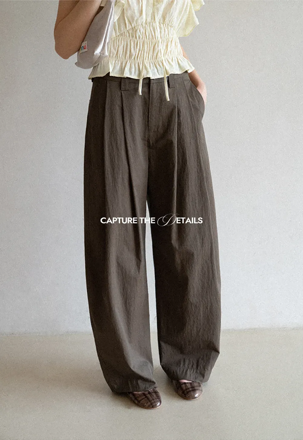 Wide Leg Pleated Casual Pants