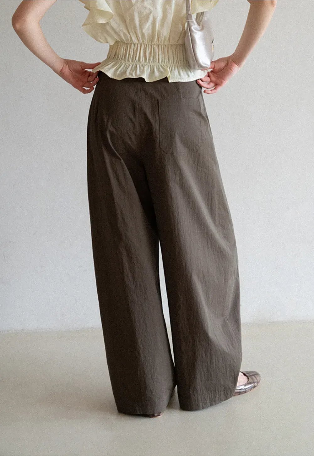 Wide Leg Pleated Casual Pants