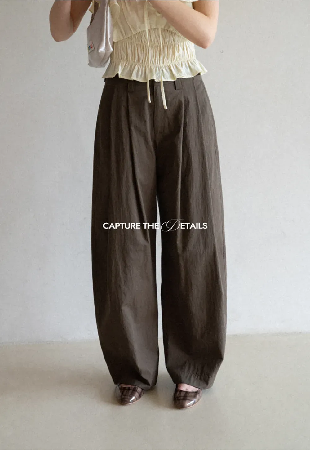 Wide Leg Pleated Casual Pants