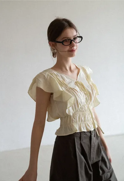 Wide Leg Pleated Casual Pants