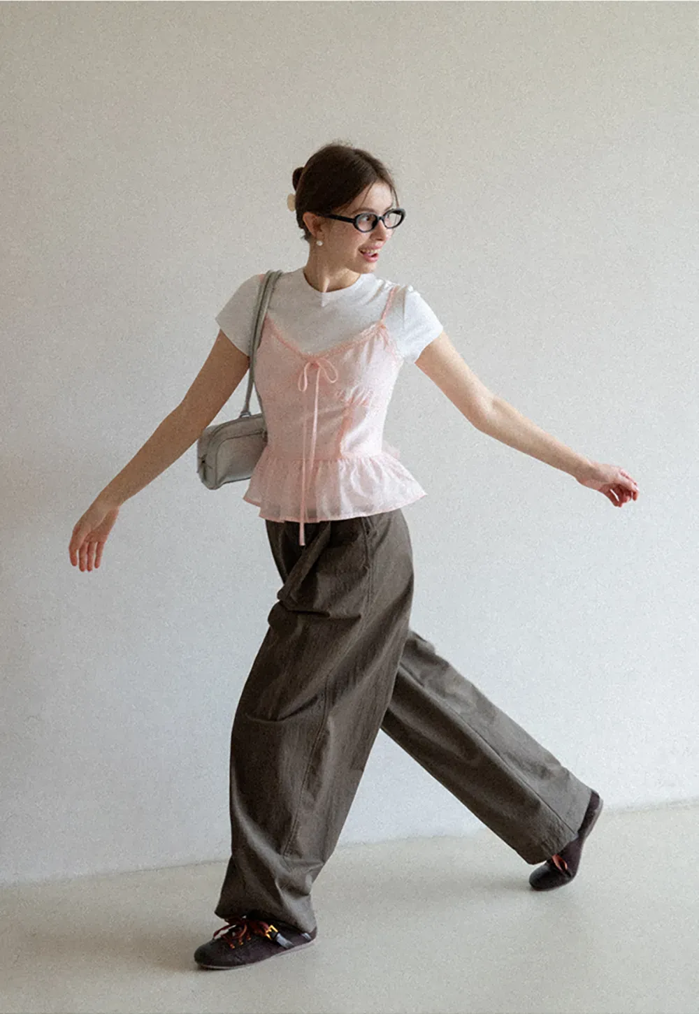 Wide Leg Pleated Casual Pants