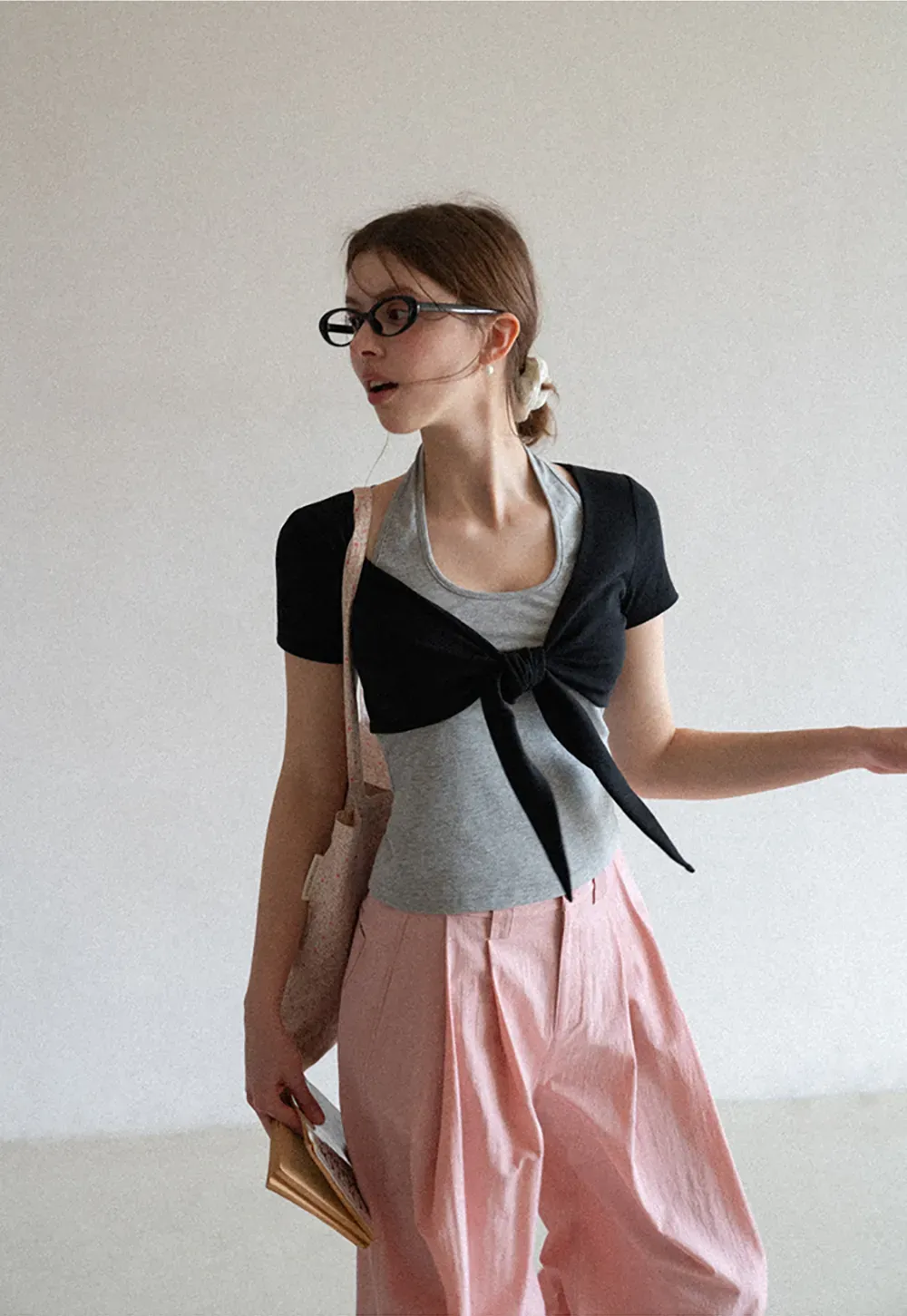 Wide Leg Pleated Casual Pants