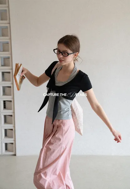 Wide Leg Pleated Casual Pants