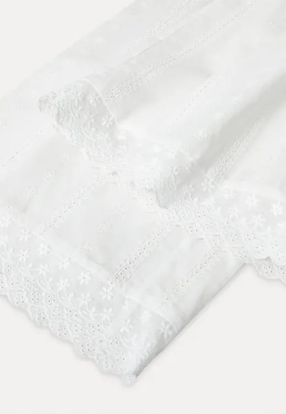 Wide Leg Drawstring Casual Pants with Lace Hem