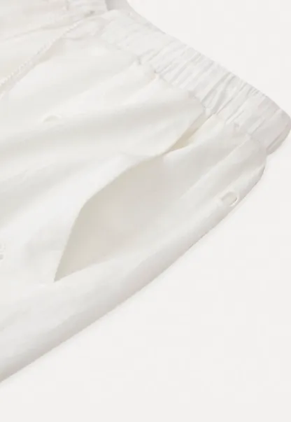 Embroidered Shorts with Drawstring Waist