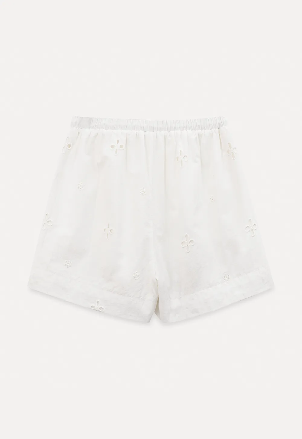 Embroidered Shorts with Drawstring Waist