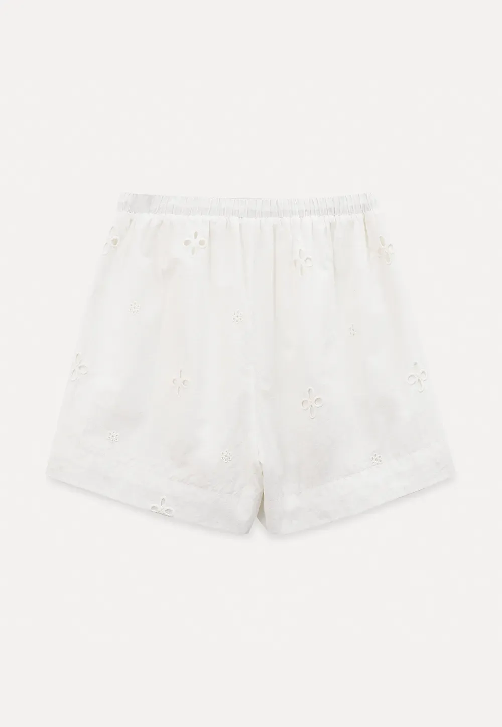 Embroidered Shorts with Drawstring Waist