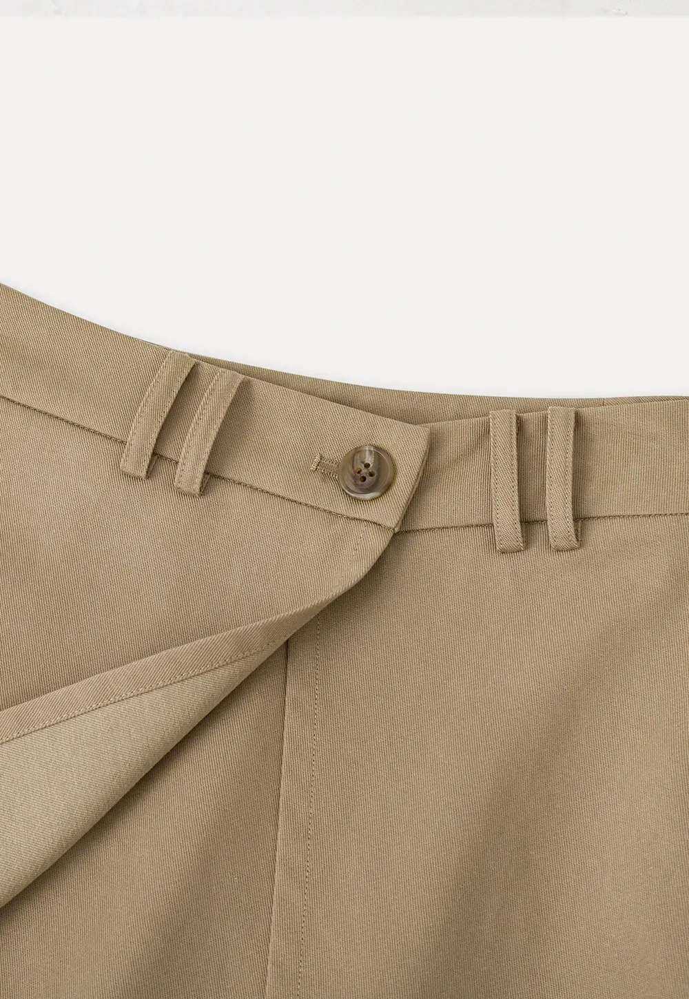 Short skirt with front overlap and belt loops