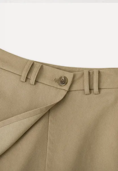 Short skirt with front overlap and belt loops